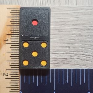 1:5 Vintage Whitman Replacement Domino Large Black Plastic Color Dots Dominoes